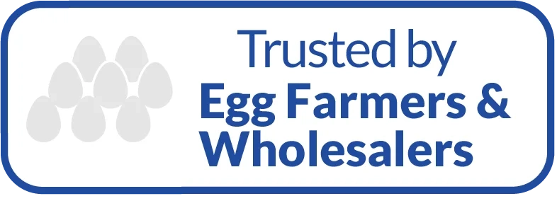 An egg farmer holds eggs he just collected from the farm and they are fresh because they were shipped with AirFlow vented stretch film. 